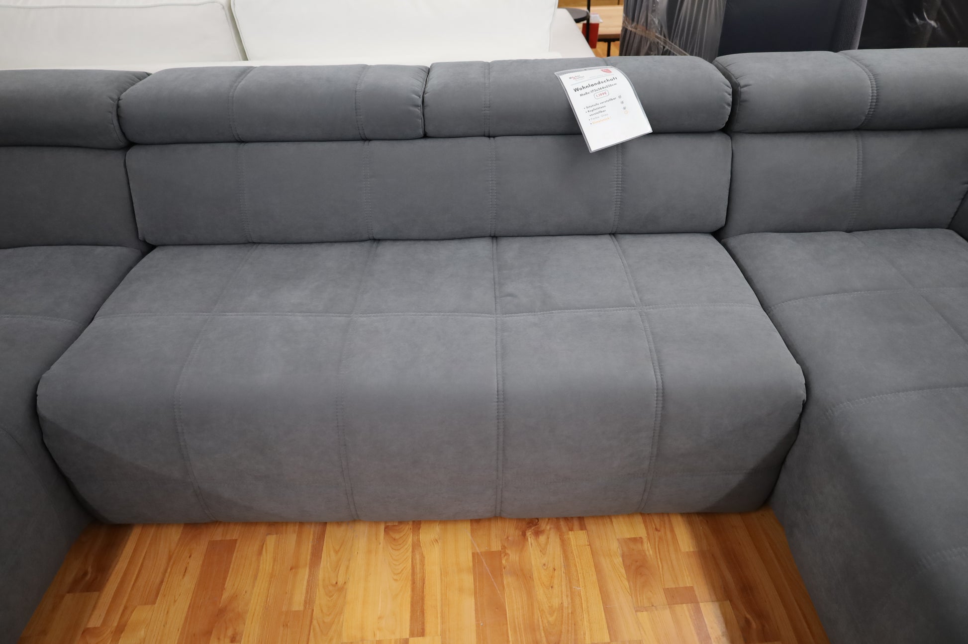 Sofa Couch Wohnlandschaft + sitztiefe verstellbar +Kopfstütze verstell –  möbel-outlet-24